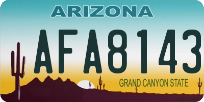 AZ license plate AFA8143