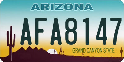 AZ license plate AFA8147