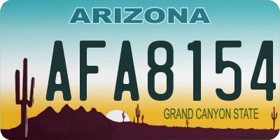 AZ license plate AFA8154