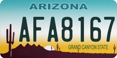 AZ license plate AFA8167