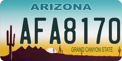 AZ license plate AFA8170