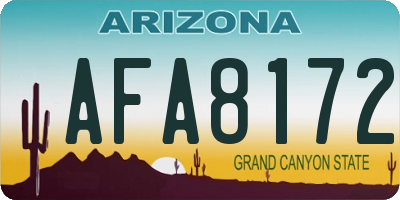 AZ license plate AFA8172