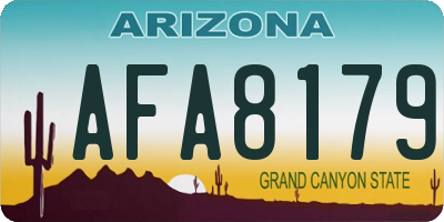AZ license plate AFA8179