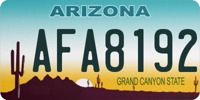 AZ license plate AFA8192