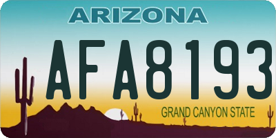 AZ license plate AFA8193
