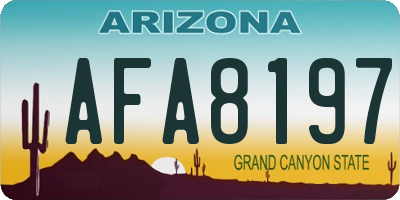 AZ license plate AFA8197