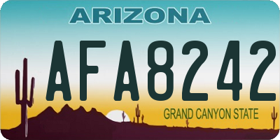 AZ license plate AFA8242