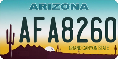 AZ license plate AFA8260