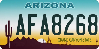 AZ license plate AFA8268