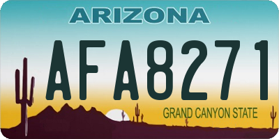 AZ license plate AFA8271