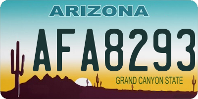 AZ license plate AFA8293
