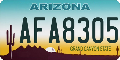 AZ license plate AFA8305