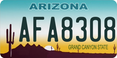 AZ license plate AFA8308