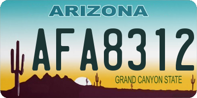 AZ license plate AFA8312