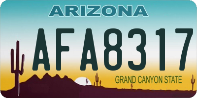 AZ license plate AFA8317