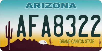 AZ license plate AFA8322