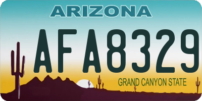 AZ license plate AFA8329