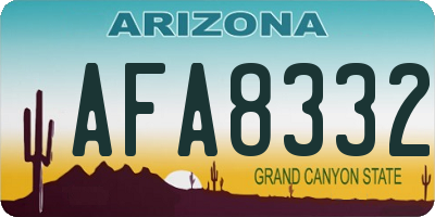 AZ license plate AFA8332