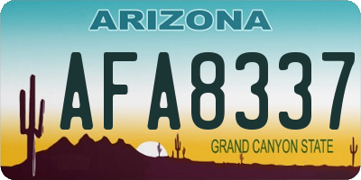 AZ license plate AFA8337