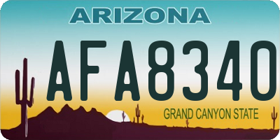 AZ license plate AFA8340