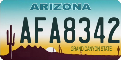 AZ license plate AFA8342