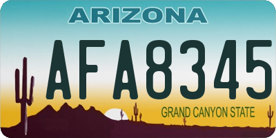 AZ license plate AFA8345