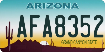 AZ license plate AFA8352