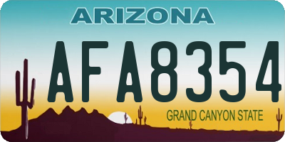 AZ license plate AFA8354