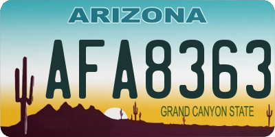 AZ license plate AFA8363