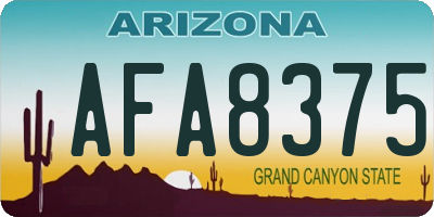AZ license plate AFA8375