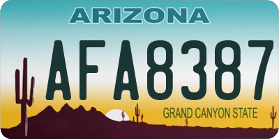 AZ license plate AFA8387