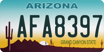 AZ license plate AFA8397