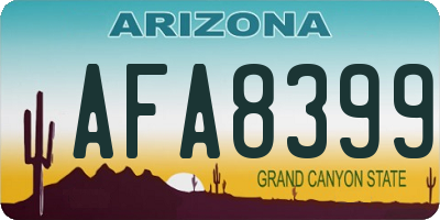 AZ license plate AFA8399