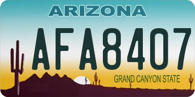 AZ license plate AFA8407