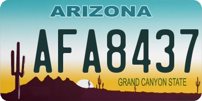 AZ license plate AFA8437