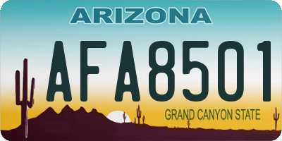 AZ license plate AFA8501