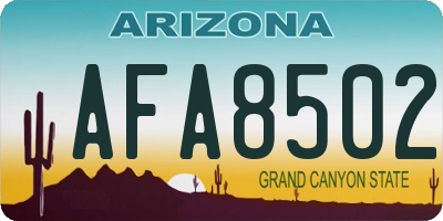 AZ license plate AFA8502