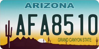 AZ license plate AFA8510