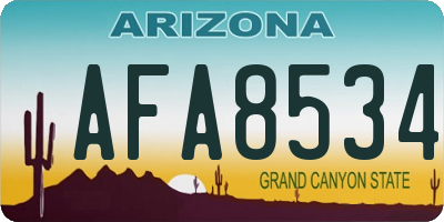 AZ license plate AFA8534