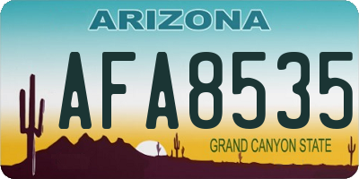 AZ license plate AFA8535