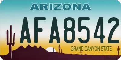 AZ license plate AFA8542