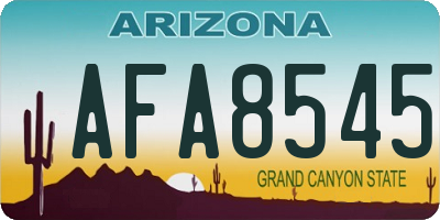 AZ license plate AFA8545