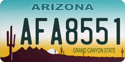 AZ license plate AFA8551