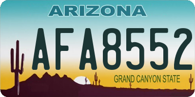 AZ license plate AFA8552