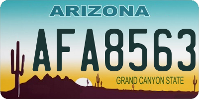 AZ license plate AFA8563