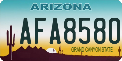 AZ license plate AFA8580