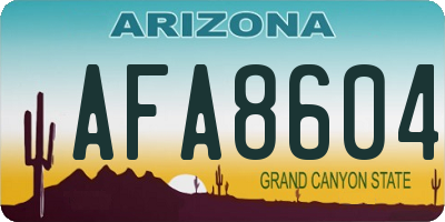 AZ license plate AFA8604