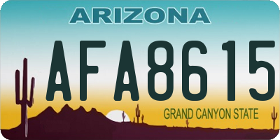 AZ license plate AFA8615