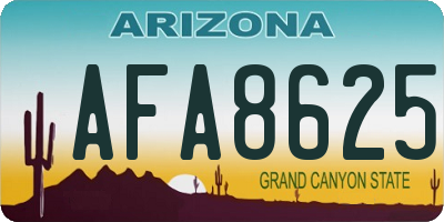 AZ license plate AFA8625