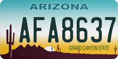 AZ license plate AFA8637